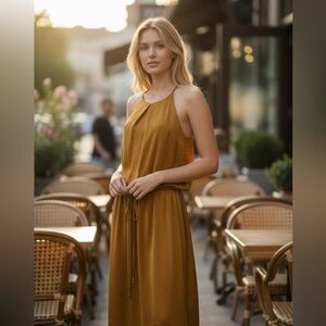 Mossimo Supply Co. Mustard Midi Dress Size Medium  NEW WITH TAGS